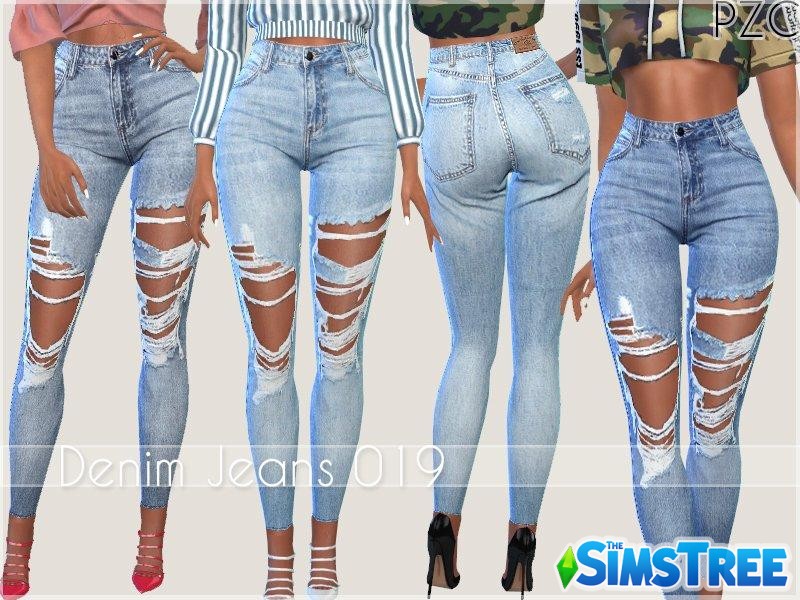 Рваные джинсы от Pinkzombiecupcakes для Sims 4