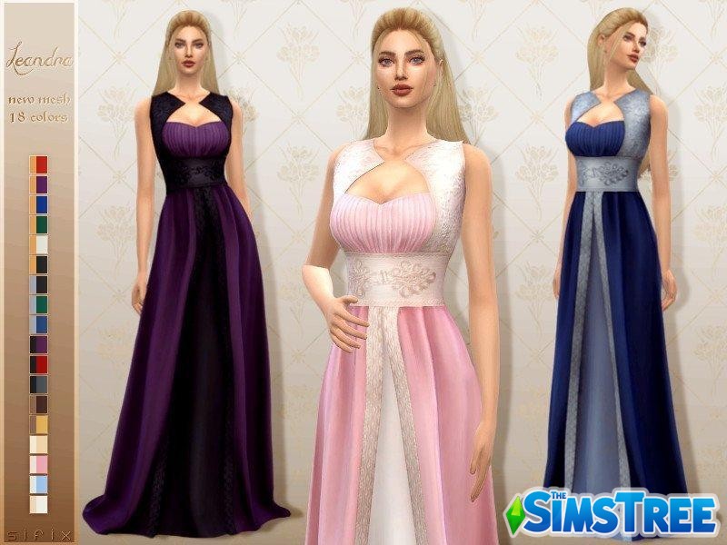 Вечернее платье “Леандра” от Sifix для Sims 4