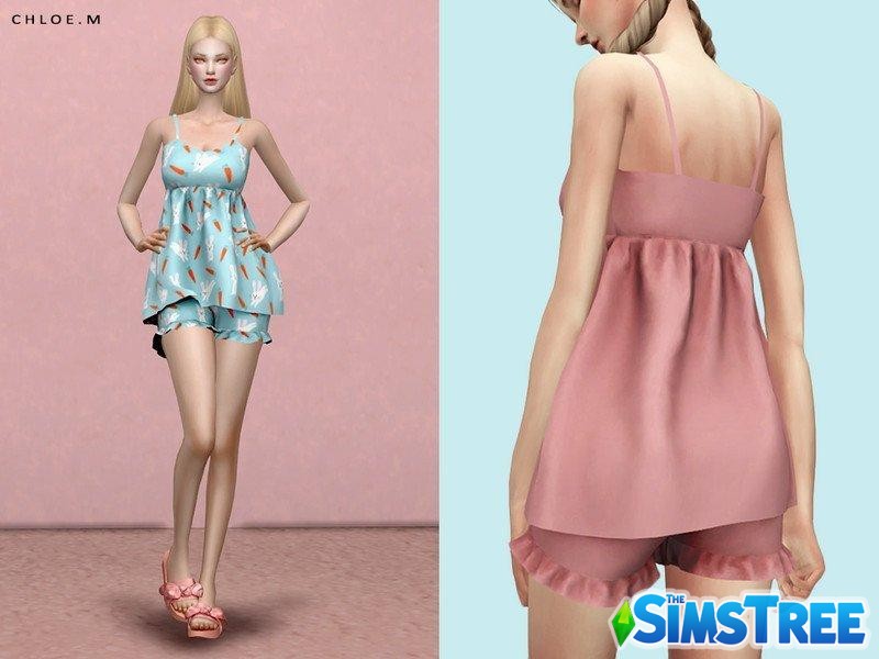 Женская пижама от ChloeMММ для Sims 4