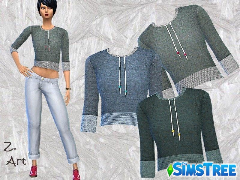 Женский спортивный свитер от Zuckerschnute20 для Sims 4