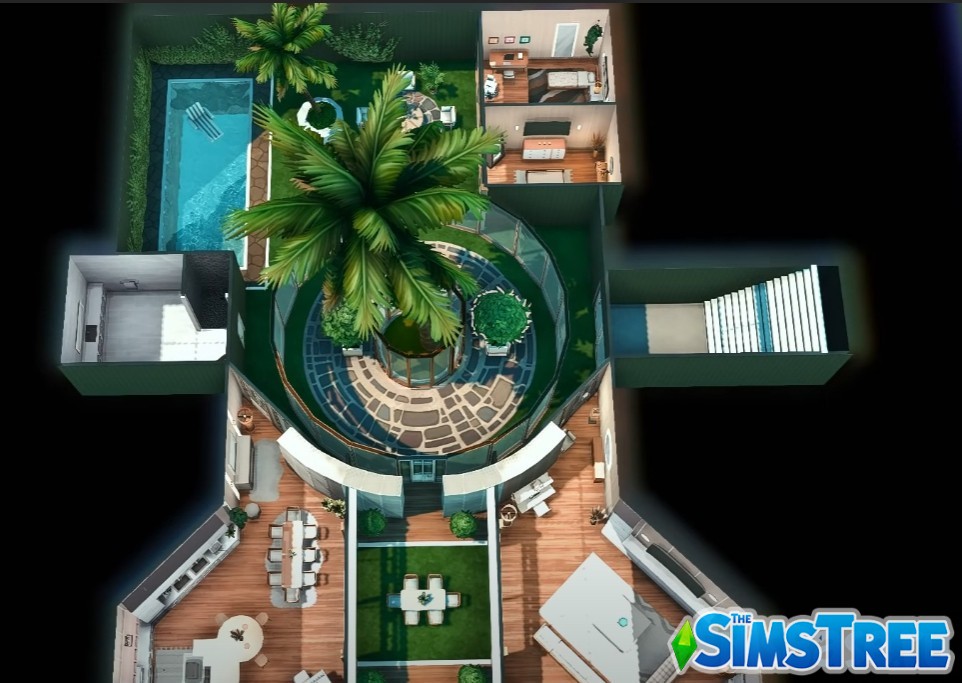 Жилой подземный дом от KateEmerald для Sims 4