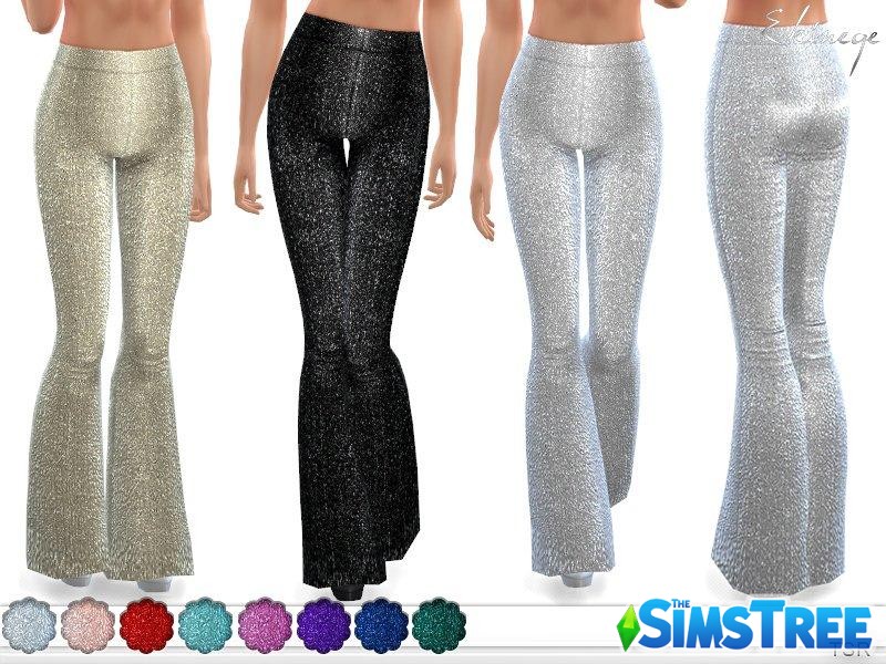 Блестящие брюки-клёш от ekinege для Sims 4