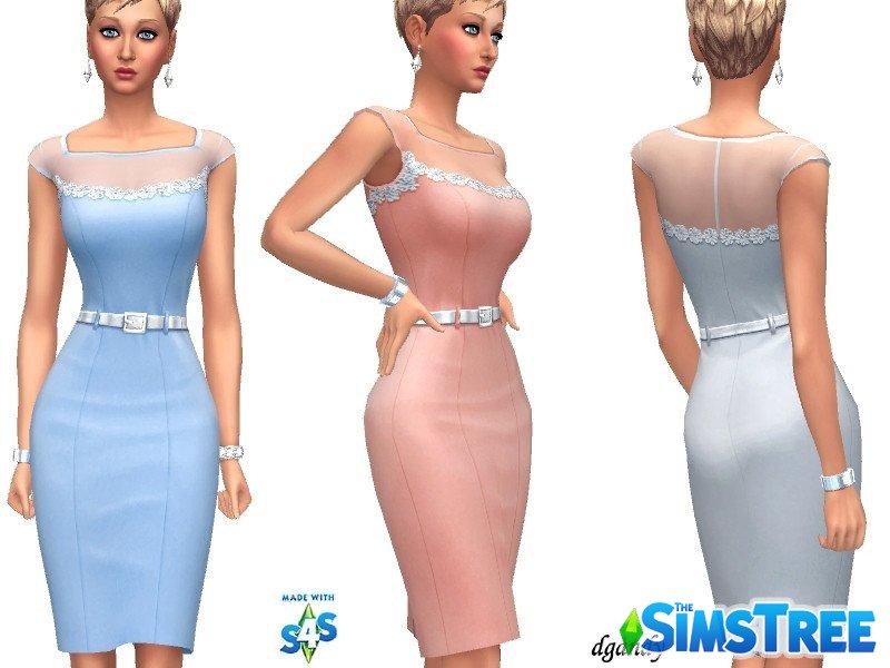 Миди платье от dgandy для Sims 4
