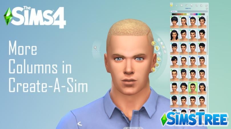 Мод «Больше колонок в CAS» от weerbesu для Sims 4