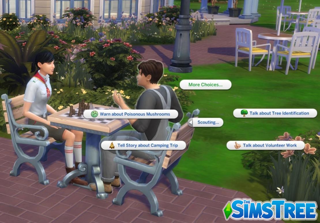 Мод «Новые взаимодействия для скаутов» от helaene для Sims 4