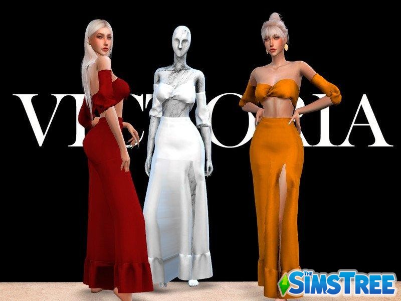 Вечернее платье «Виктория» от Viy Sims для Sims 4